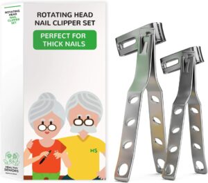 Rotating Head Nail Clippers for Seniors with Diabetes or Arthritis