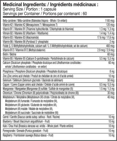Natural Ingredients Label of Naturelo for Men - Dangers of Vitamin Supplements
