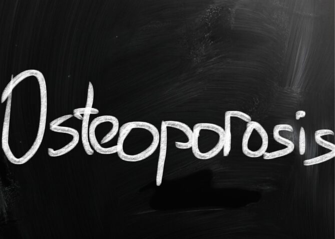Osteoporosis written on a black background - How to Prevent Seniors Falling
