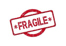 Red fragile sign