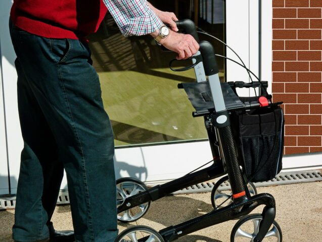 Man walking with a rollator - Walker vs Rollator