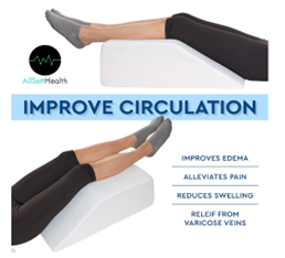 AllSett Health Leg Elevation Pillow - Cooling Gel Memory Foam Top - - Leg Cramps in Seniors