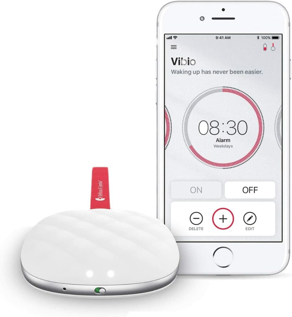 BELLMAN & SYMFON Vibio Bluetooth Wireless Bed Shaker | Wake Up Alarms, Vibrating Alarm Clock for Heavy Sleepers Deaf Alarm Clock 