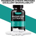 PHI NATURALS Magnesium Citrate Capsules 400 mg - Pure Magnesium Supplement