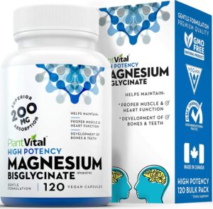 PLANTVITAL Magnesium Glycinate 200mg Magnesium - Different Forms of Magnesium Supplements