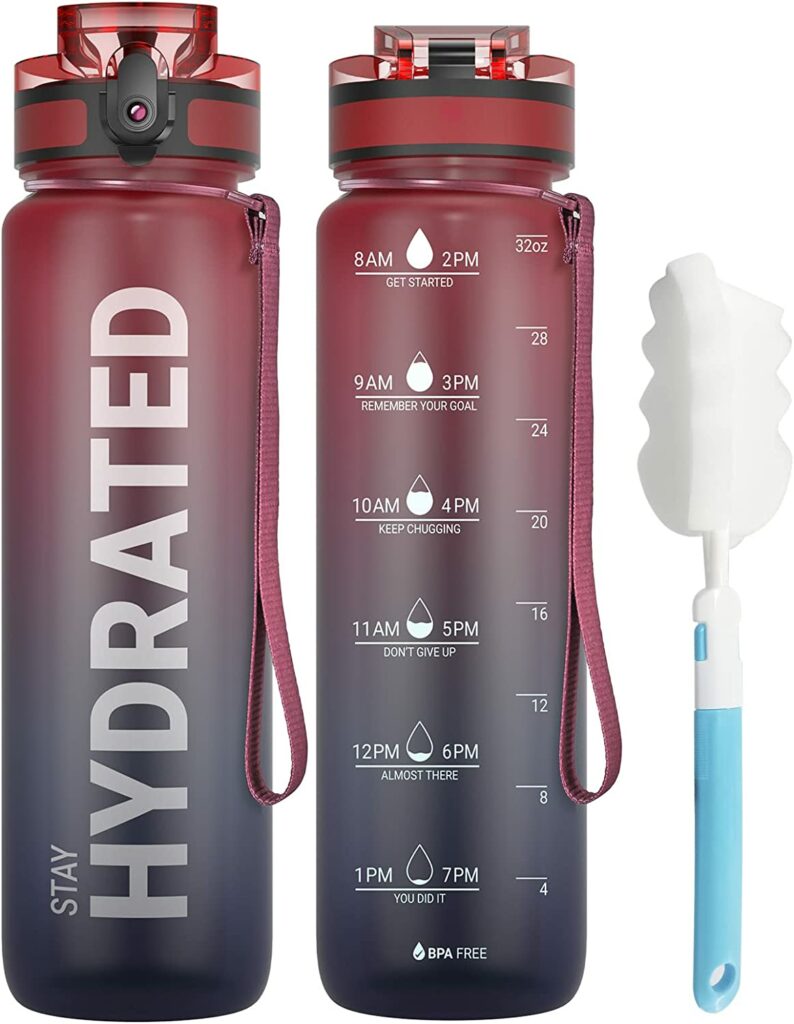 SAHARA SAILOR Time graded water bottles to help with drinking 8-ounces of water per day - Fatigue and Seniors