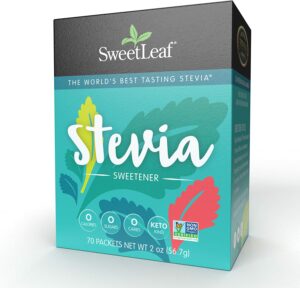 Box of 72 count SweetLeaf Stevia