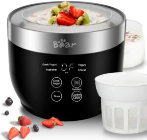 Bear Yogurt Maker, Greek Yogurt Maker Machine with Strainer and Timer Control
