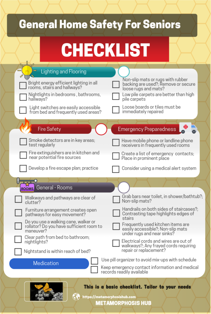 Seniors General Home Safety Checklist - How to Prevent Falls in Seniors