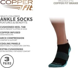 Ankle Copper Fit Compression Socks For Men