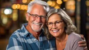 Senior couple pose happily hugging - What is the Secret to Aging Well?