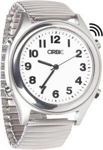The Best Talking Products for the Visually Impaired – Alarm Clocks 7 CIRBIC Talking English Watch with Large Numbers and Expandable Strap - Best Talking Products for the Visually Impaired