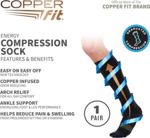 COPPER-FIT-Energy-Unisex-Knee-High-Socks - Copper Fit Compression Socks for Men
