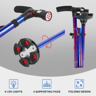COZYKIT Folding Cane with LED Light - Best Folding Canes