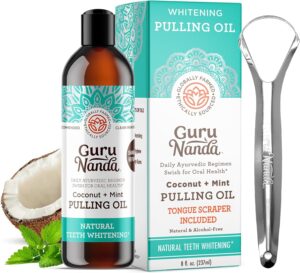 GURU-NANDA-Oral-Health Kit - Coconut Pulling Oil - Best 6 Home Toothache Remedies For Relief