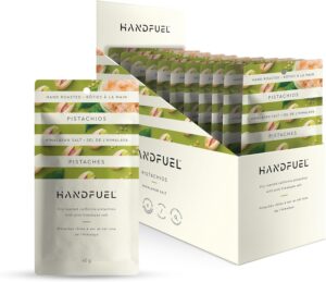HANDFUEL Himalayan Salted Roasted Shelled Pistachios -12pk - Foods that Help Burn Belly Fat