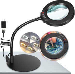 Eye Health in Seniors - What to Expect in Aging Eyes 4 KRYSTLV 10X Magnifying Glass with Light and Stand,_5 Color Modes_ Stepless Dimmable LED Lighted Desk Lamp