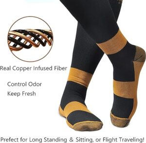 MELERIO-Unisex-Copper-Fiber-Compression-Socks - Copper Fit Compression Socks for Men
