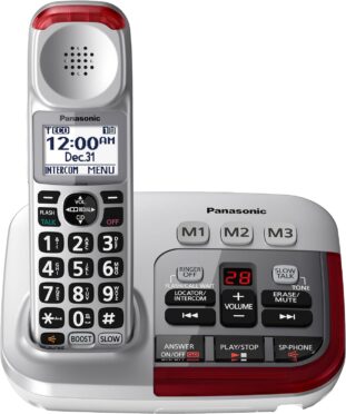 PANASONIC Amplified Cordless Phone with Digital Answering Machine - KX-TGM450S -  Panasonic Cordless Phones for Seniors