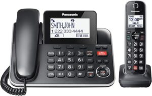 Panasonic DECT 6.0 2-in1 Corded-Cordless Phone with Answering Machine - Easy to Use Phones for Seniors   