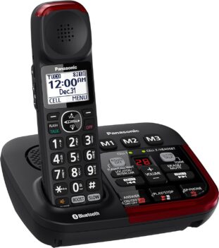 Panasonic KX-TGM430B Link2Cell Bluetooth Amplified Cordless Phone with Answering Machine - Panasonic Cordless Phones for Seniors