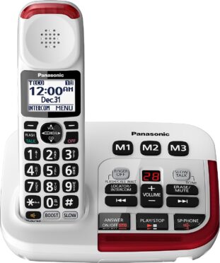 Panasonic KXTGM470W Dect_6.0 1-Handset Landline Telephone - Panasonic Cordless Phones for Seniors