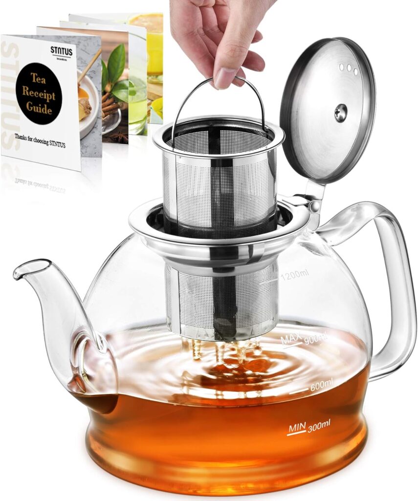 STNTUS Glass Teapot with Infuser - Herbal Teas for Arthritis Relief