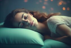 Woman sleeping peacefully on pillow - Healthy Aging Tips for Seniors