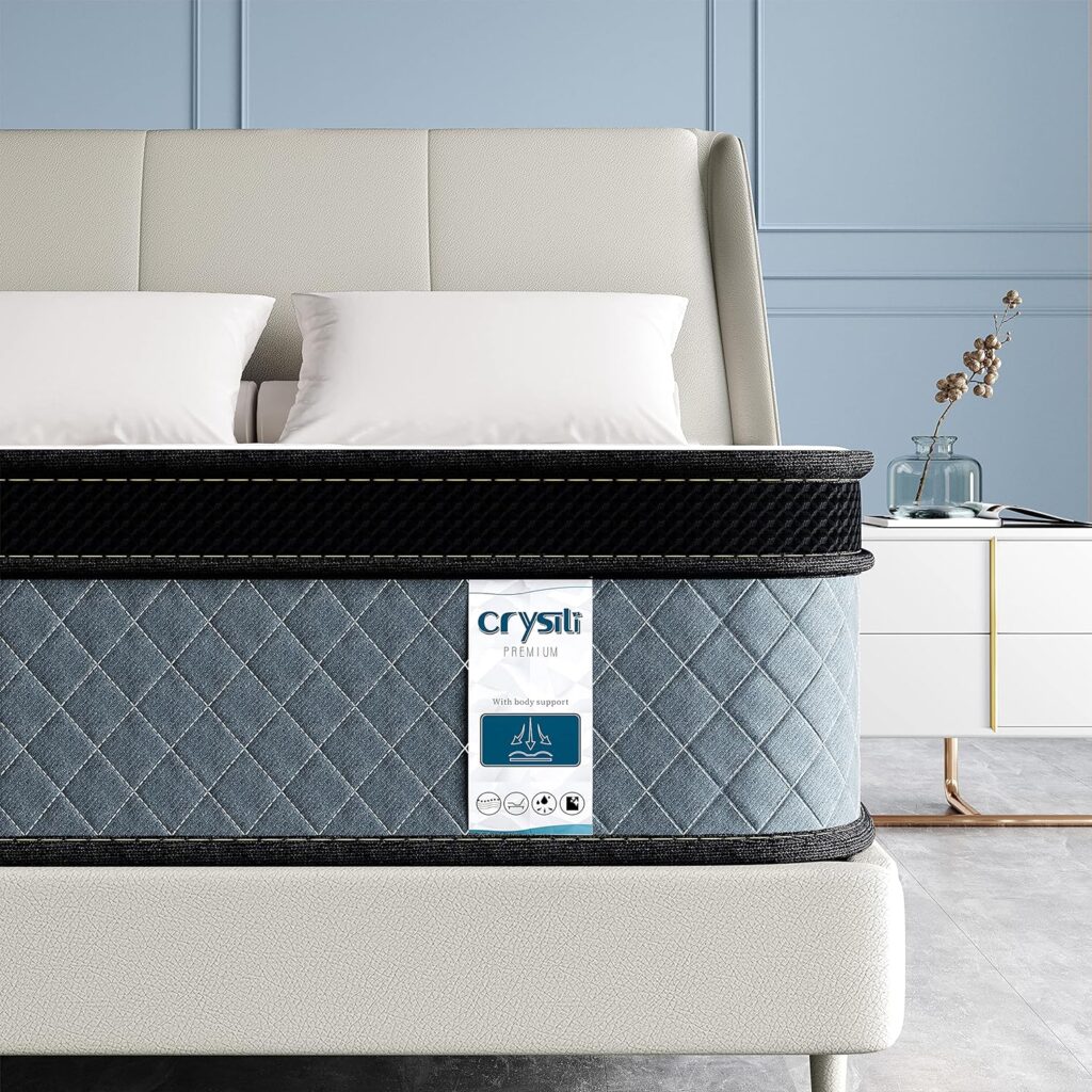 CRYSTLI-Queen-12-inch-Memory-Foam-Mattress-Hybrid-Innerspring-Mattress-Firm-Bed-Mattress-in-a-Box - Top Mattresses for Back Pain