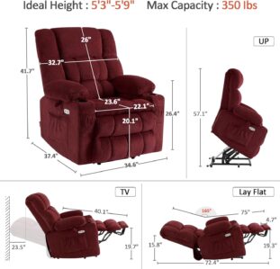5 Best Recliners for Back Pain - What to Look For 3 MCOMBO Dual Motor Power Lift Recliner Chair for Elderly Lay Flat Lift - 5 Best Recliners for Back Pain