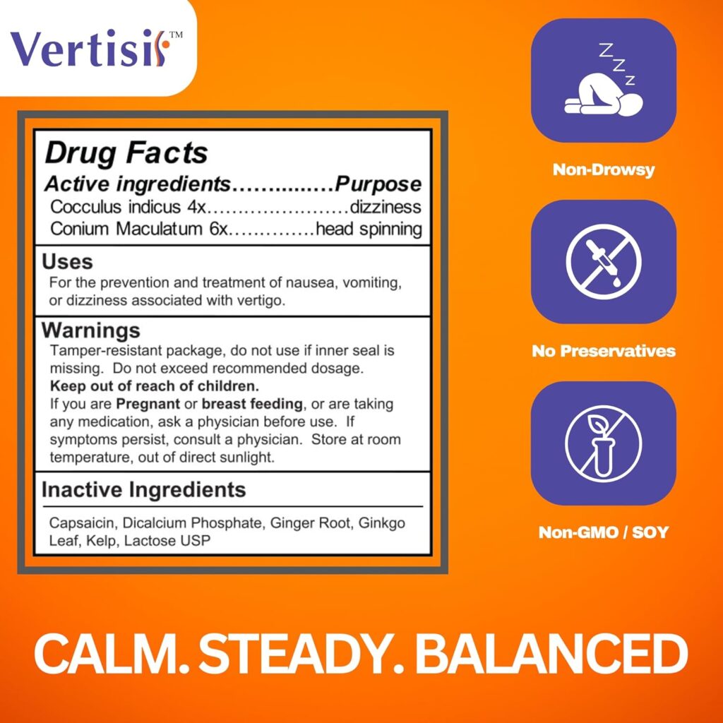 VERTISIL capsules to readicate Vertigo 3 bottles - Causes of Vertigo in Women