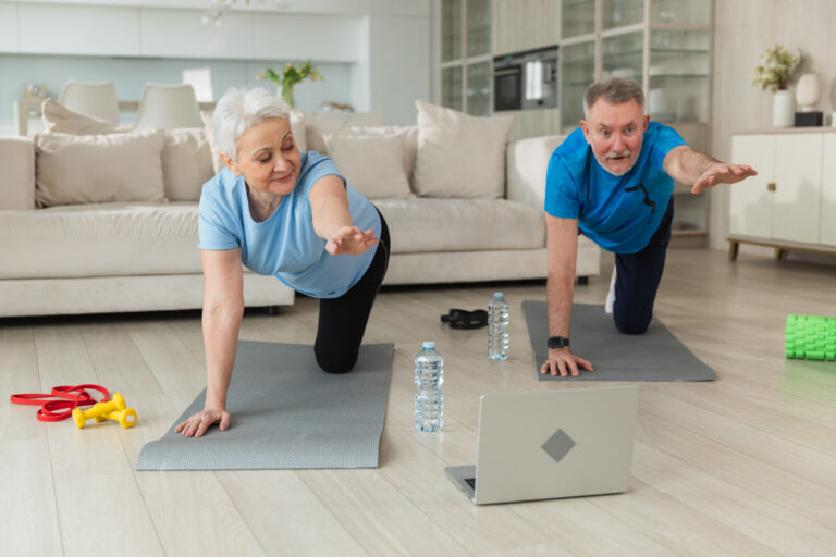fitness-workout-training-two-senior-adults - Exercises to Relieve Sciatica Pain