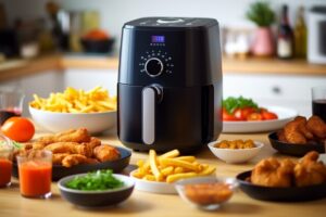 air-fryer-on-a-table-full-of-food - The Best Air Fryers in Canada