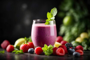 smoothie-in-a-glass-surrounded-by-berries - 6 Best Small Smoothies Blenders