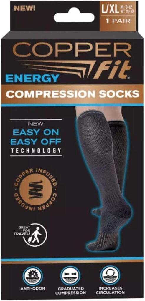 COOPER FIT Knee High Compression Socks 2-Pack