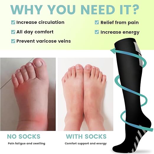 ISEASOO-Compression-Socks-11 Helpful Sciatic Pain Relief Products