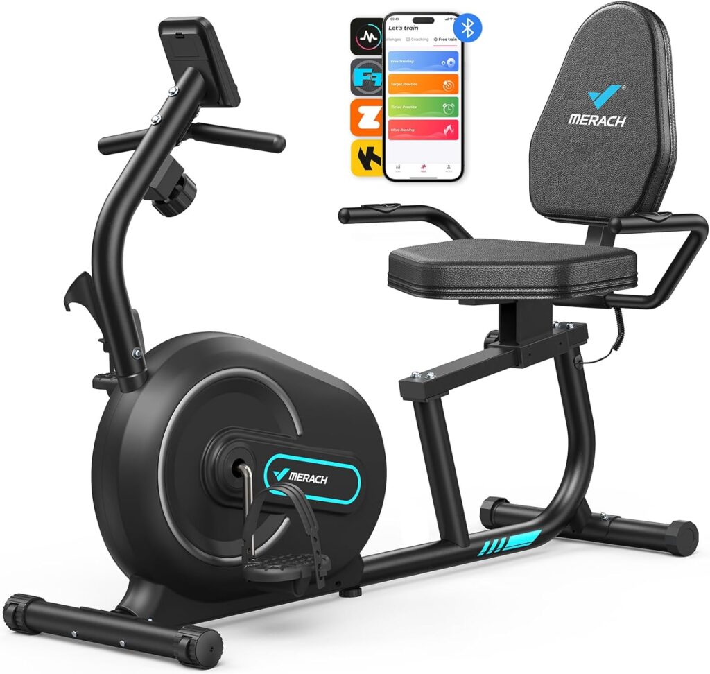MERACH Recumbent Exercise Bike for Home with Smart Bluetooth - Best Home Exercise Equipment for Seniors