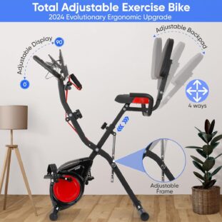 YYFITT 3-IN-1 Exercise Bike with Luminous Digits Display - Best Home Exercise Equipment for Seniors 