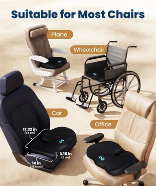 EVERLASTING COMFORT Doctor Recommended Memory Foam Seat Cushion - chair-cushions-for-the-elderly-comfort-relief