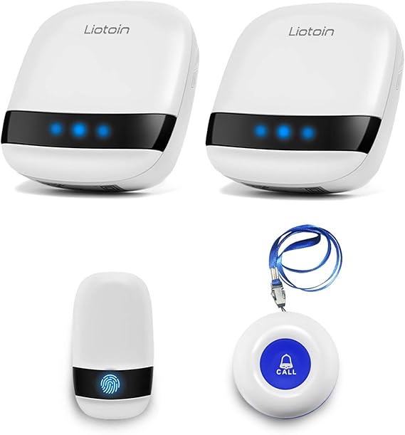 LIOTOIN Wireless Caregiver Pager Call Button Alarm System - Top Wireless Fall Alert Devices for Seniors