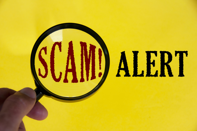 Revealing 5 Common Financial Scams Targeting Seniors 2 Scam alert text on yellow cover with hand holding magnifying glass - Revealing 5 Common Financial Scams Targeting Seniors