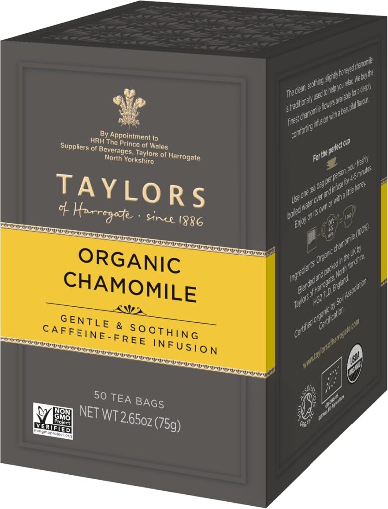 TAYLORS of HARROGATE Organic Chamomile Herbal Tea - Anxiety Stress Relief