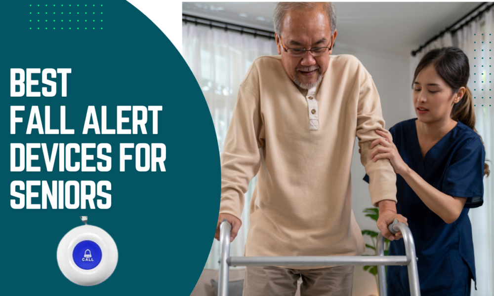 Elderly Man with a walker being assisted by a nurse - Best Fall Alert Devices