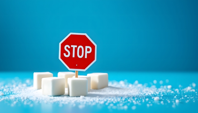 stop-sign-sugar-consumption-diabetes-concept-on-sea-blue-background - Uncontrolled Diabetes and the Brain