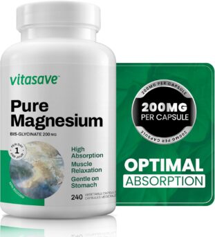 VITASAVE Magnesium Bis-Glycinate Supplement - 7 Diseases Caused by Magnesium Deficiency
