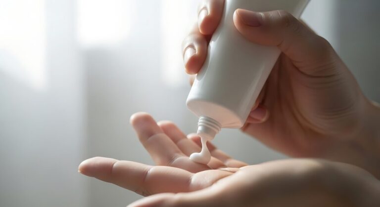 applying-lotion-from-tube-onto-hand-for-skin-care-routine- Magnesium Lotion for Leg Cramps