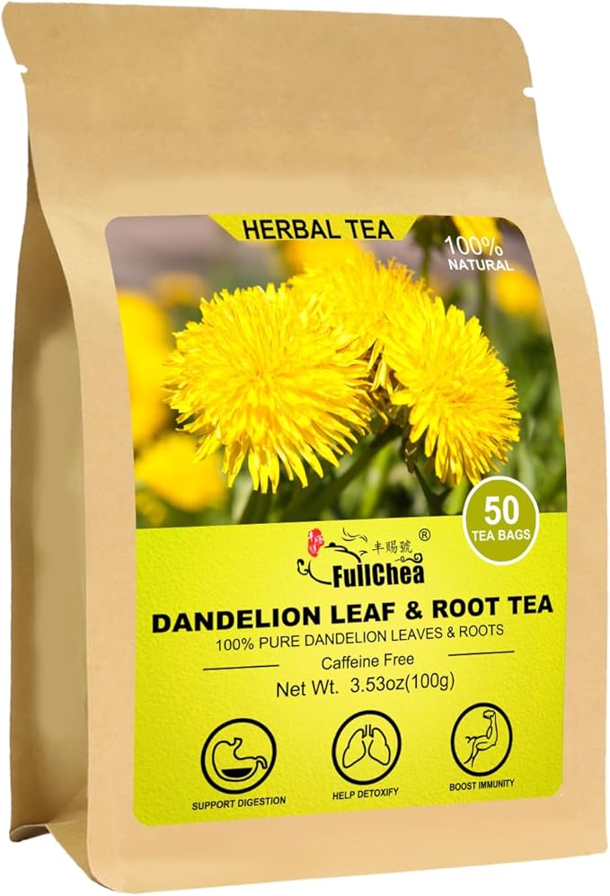 FULCHEA Dandilion leaf and Root Tea - Caffeine Free - 11 Safe Natural Remedies for Kidney Disease