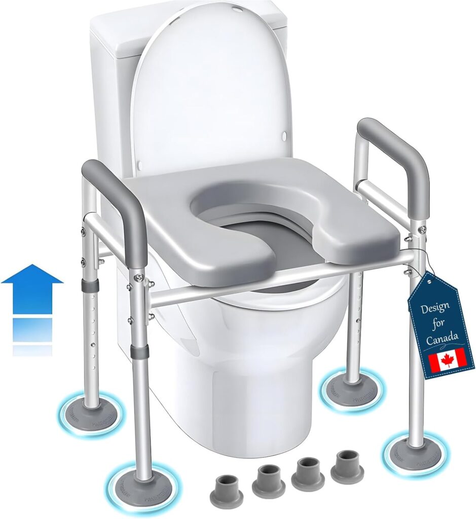 EOSPRIM Toilet Seat Risers for Seniors - Top Safe Raised Toilet Seat with Arms for Seniors