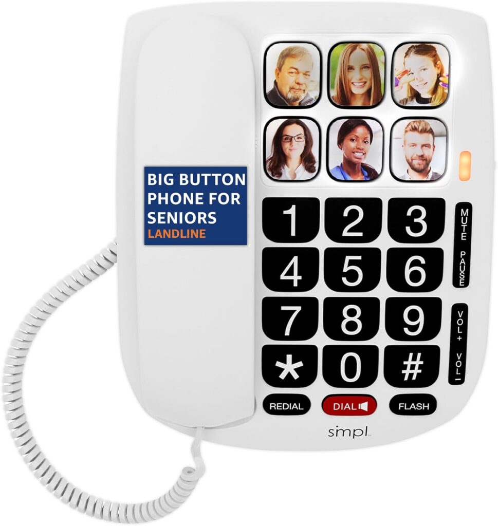 SMPL Landline Photo Memory Aid Phone for Dementia and Alzheimers - Memory loss vs Dementia