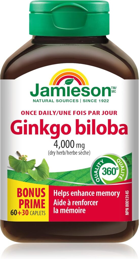 JAMIESON Ginkgo Biloba Brain Support - 9 Safe Brain and Immune Boosting Supplements